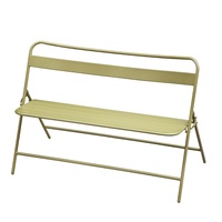 Chaise pliante en métal d'extérieur à dossier haut, double banc pour café et salon de thé, usage de loisirs