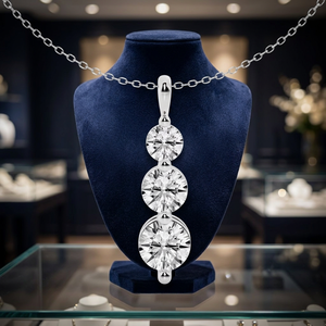 Pendentif rond flottant en diamant, collier minimaliste de luxe, bijoux fins contemporains pour mariée, cadeau - Product Image 1
