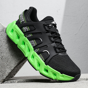 Zapatillas Deportivas de Malla para Hombre, Diseño Transpirable con Estructura Lateral, Forma Geométrica Única, Color Naranja - Product Image 4