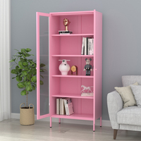 Ultipurpose-armario de casa de estilo simple, estantería de doble puerta de acero de gran capacidad, almacenamiento de artículos