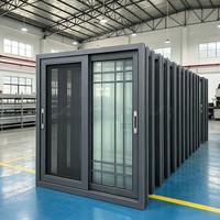 Fenêtre coulissante en aluminium à rupture de pont thermique, triple rail, double vitrage Low-E, insonorisée, coupe-vent, économie d'énergie, pour villa