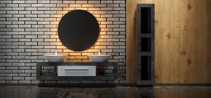 Espejo de baño LED con energía solar moderno montado en la pared con calentadores eléctricos infrarrojos Material de vidrio de elemento de grafeno de calentamiento rápido - Product Image 5