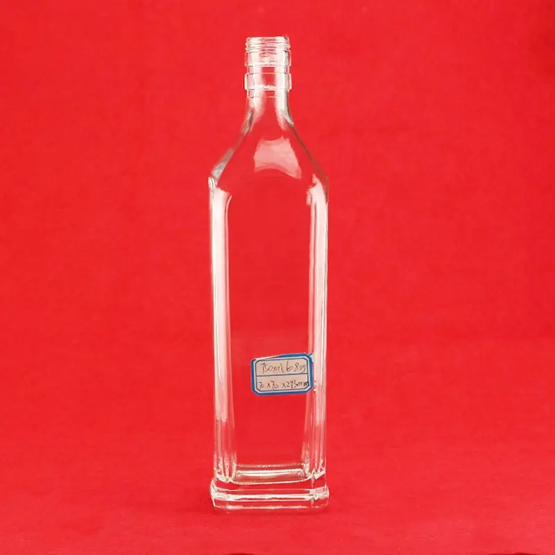 ตัวอย่างฟรีHigh End 750มิลลิลิตรขวดไวน์แก้วใสขวดแอลกอฮอล์700มิลลิลิตรวอดก้าขวดฝาเกลียว