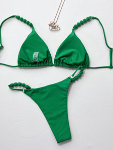 Traje de Baño de Dos Piezas para Mujer, Color Sólido, Sexy, Ropa de Playa 2026, Traje de Baño de Lujo de Talla Grande, Bikini al por Mayor - Product Image 5