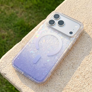 Coque de téléphone à texture holographique scintillante pour iPhone 17 Pro Max, coque rigide magnétique en PC et TPU pour iPhone 17 16 LM062 - Product Image 6