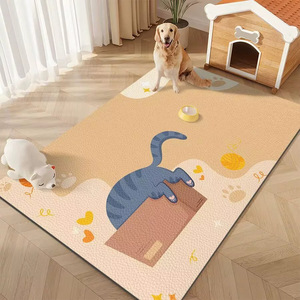 แผ่นรองสัตว์เลี้ยงรูปสี่เหลี่ยมผืนผ้าลายการ์ตูนกันลื่นกันน้ำสำหรับพื้นที่สัตว์เลี้ยงในบ้าน ทำจากดินไดอะตอมเมียซ สามารถเช็ดทำความสะอาดและซักล้างได้ - Product Image 3