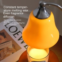 Lampe à Cire Chauffante Style Américain Caramel, Diffuseur d'Arômes Ambiance, en Bois Massif, Sans Flamme, Sans Fumée, pour Anniversaire et Chambre à Coucher