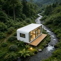 Rumah Kontainer Prefab Modern Mewah 20ft dan 40ft, Rumah Kapsul Mini Mewah