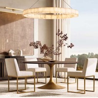 Chaise d'appoint de luxe moderne et confortable en tissu crème, sans accoudoirs, avec base en métal chromé poli et coussin épais, pour salle à manger