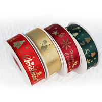 Impression de motifs large ruban de Noël filaire or impression fleur cadeau ruban impression gros-grain