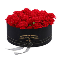 Gâteau en carton imprimé de luxe et fleurs Surprise Heart 2 tailles noir Saint Valentin cadeau de fête des mères