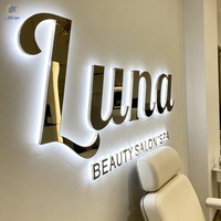 Enseigne LED personnalisée, logo d'entreprise, enseigne LED extérieure, panneau en acier inoxydable, lettre lumineuse en métal 3D pour la réception de l'entreprise