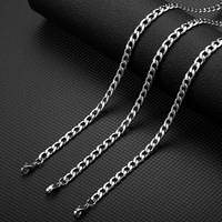Vente en gros Bijoux sans ternissure Chaîne en acier inoxydable plaqué or 18 carats Chaîne à maillons Figaro Chaîne de collier pour hommes et femmes