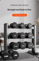 Ensemble d'haltères Lingxi, unisexe, pour entraînement complet à domicile, 5 kg la paire, en fonte, revêtement caoutchouc, pour salle de sport et usage commercial