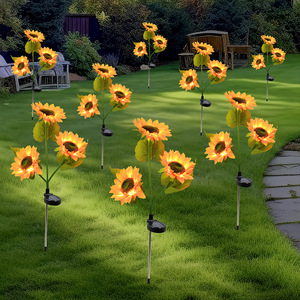 Luce Notturna Solare <span class=keywords><strong>a</strong></span> Forma di Girasole IP65 Impermeabile <span class=keywords><strong>a</strong></span> Batteria Illuminazione Decorativa Natalizia per Esterni per Cortile Villa Balcone - Product Image 2