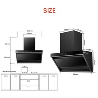 Hotte de cuisine intelligente en acier inoxydable au design moderne, extracteur d'air 90 cm, pour usage hôtelier et domestique, classe énergétique écoénergétique