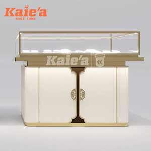 Etalase Perhiasan Desain Modern, Lemari Pajang Perhiasan Kaca, Etalase Perhiasan Marmer dengan Lampu LED - Product Image 1