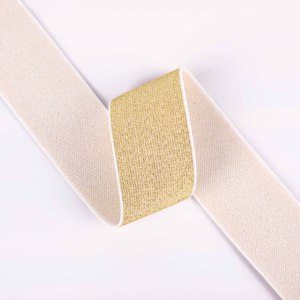 Vente en gros d'usine, bande élastique personnalisée pour ceinture, bande élastique en polyester pailletée, bande élastique tissée brillante pour sous-vêtements - Product Image 5