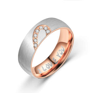 Seu e Seu Verdadeiro Coração <span class=keywords><strong>Promise</strong></span> Anéis Aço Inoxidável Casal Casamento Noivado Banda Top Anéis Amizade Correspondência - Product Image 5