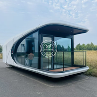 Casa Cápsula Espacial Moderna y Versátil de 20 pies, Desmontable, de Acero, Prefabricada, Completamente Amueblada, para Hotel, Comercio o Playa