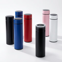 Bouteille d'eau isotherme en acier inoxydable de 500 ml avec affichage de la température LED intelligent, double paroi, anti-fuite, tasse de voyage thermos
