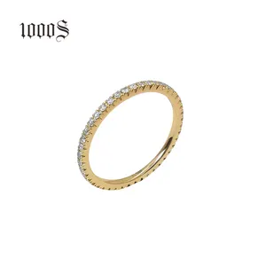 Anillo de oro Real de 14k para niña, joyería fina de moda de nuevo diseño, oro amarillo de 14K con diamante Natural