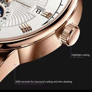 For 908 Men's <b>Watch</b> Alloy <b>Case</b> 20mm Leather Band Quartz Waterproof Luminous Pointer Calendar Everyday Casual Business <b>Watch</b> - Product Image 5