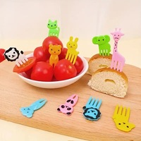 Dierenvoedselprikkers, schattige cartoon dieren fruitprikkers |   Herbruikbare lunchprikkers Bento, lunchboxprikkers
