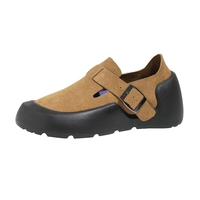 Sabots et mules pour hommes à semelle en liège, et sabots-pantoufles rétro en cuir véritable et daim de haute qualité pour femmes, chaussures décontractées à semelle épaisse – Meilleures ventes