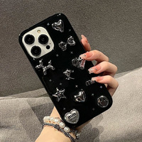 Coque de téléphone en TPU transparente avec paillettes et motifs cœur, chiot, étoile, remplie de colle époxy, design personnalisé pour iPhone 18 Pro Max et 17, vente en gros