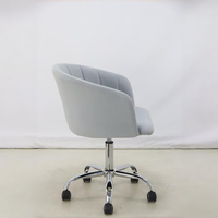 Fauteuil de bureau pivotant moderne en velours avec dossier ailé et structure en fer, hauteur réglable, idéal pour salon, chambre et maquillage