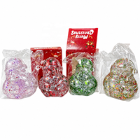 Jouet Squishy Père Noël Personnalisé à Paillettes, Anti-stress à Remontée Lente, Cadeau de Noël pour Enfants et Adultes, Extensible et Squeezable