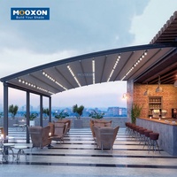 Mooxon Stores d'ombrage rétractables de grande taille pour l'extérieur Pergola Rideaux de fenêtre imperméables Rouleau PVC Tissu Auvent Toit