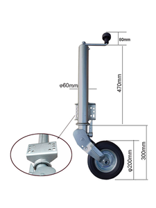 Europa 60mm caravana remolque <span class=keywords><strong>Jockey</strong></span> <span class=keywords><strong>rueda</strong></span> 360 remolque plegable automático <span class=keywords><strong>rueda</strong></span> de soporte 400KG ruedas de Guía de Remolque plegables clasificadas - Product Image 6