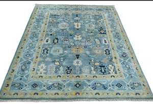 Bleu Kazak Oushak fait à la main 4X6 pi tapis moderne Floral Oriental tapis classique Rectangle taille personnalisable pour voyage prière pique-nique - Product Image 5