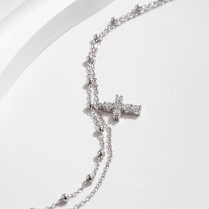 Bracelet en argent 925 avec breloque croix pour baptême, vente en gros, fabricant de bracelets à marque privée, usine de bijoux OEM - Product Image 3