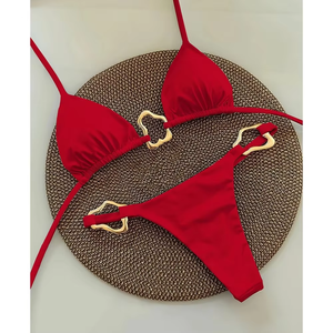 Maillot de bain brésilien micro-string halter pour femme, uni, sexy et minimaliste, idéal pour la plage - Product Image 5