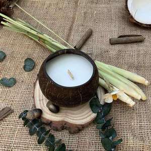 Vela de Cera de Soja Orgánica en Recipiente de Coco con Mecha de Madera para Relajación en Interiores, Diseño Estético, Suministro Personalizado - Product Image 4