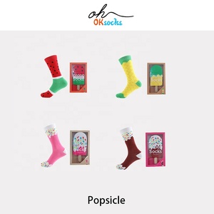 Chaussettes fantaisie en forme de bâtonnet glacé, chaussettes d'été à motif de fruits et de crème glacée, chaussettes créatives pour cadeaux de vacances, vente en gros - Product Image 2