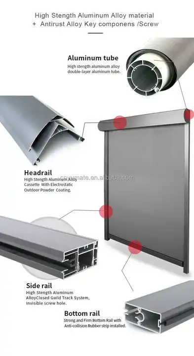 Wholesale Heavy-duty Retractable Motorized Windproof Zip Blinds for ...