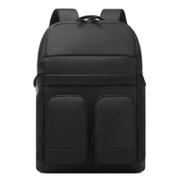 Sac à dos pour ordinateur portable durable avec logo personnalisé, couleur unie, grande capacité, idéal pour les voyages de courte durée et les week-ends