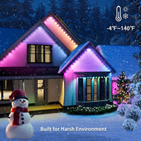 Lumières LED de Noël extérieures permanentes en forme de pierres précieuses, 30 mm, RGBW Pixel, indice de protection IP33, garantie 5 ans, rouge, vert, blanc