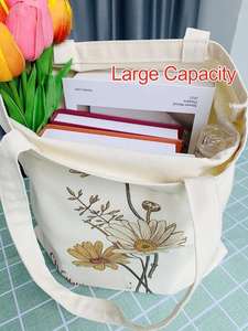 Sac fourre-tout en toile en gros avec impression personnalisée, sac de courses réutilisable en toile de coton, sac fourre-tout de luxe en toile - Product Image 4