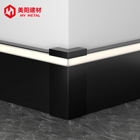 Plinthe LED en aluminium ignifuge personnalisée 40mm 60mm 80mm 100mm 120mm pour protection murale