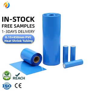 <span class=keywords><strong>Manchon</strong></span> thermorétractable en <span class=keywords><strong>PVC</strong></span> sur mesure à grand diamètre, rapport 2:1, largeur 450 mm, bleu/noir, 600 V, pour batterie grand public - Product Image 1