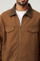 Veste en toile vintage sur mesure, style streetwear, lavée, grande taille, fermeture éclair, veste de travail en toile épaisse pour homme
