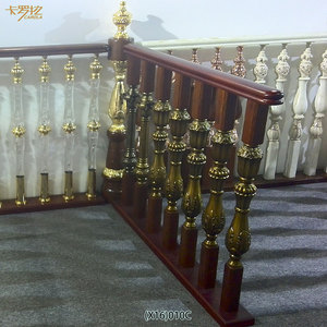 Estilo europeo antiguo único aluminio <span class=keywords><strong>madera</strong></span> casa pilares diseños latón barandilla pasamanos para escalera balcón cubierta Villa suelos - Product Image 6