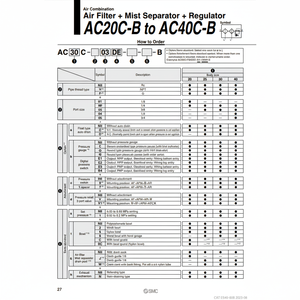 Pièces pneumatiques de AC30C-02CE-B de combinaison d'air de SMC Pneumatics - Product Image 1