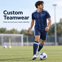 Maillot de football personnalisé professionnel à rayures contrastées, uniforme d'équipe de football entièrement sublimé, club OEM