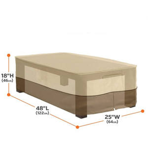 210D Oxford Cloth Outdoor Coffee and <b>Garden</b> Tea Table <b>Cover</b> Beige Brown Color-Blocked <b>Waterproof</b> and Dustproof <b>Furniture</b> <b>Cover</b> - Product Image 4